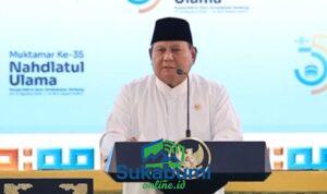 Di Muktamar NU Jombang, Prabowo Komitmen Sempurnakan Makan Bergizi Gratis