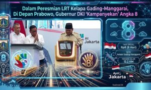 Dalam Peresmian LRT Kelapa Gading-Manggarai, Di Depan Prabowo, Gubernur DKI ‘Kampanyekan’ Angka 8